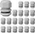 20 Pcs 3/4" NPT Nylon Cable Glands, IP68 Waterproof Adjustable Cord Grip Cable Connector Strain Relief Wire Protectors for 13-18mm Cable Diameter, Grey