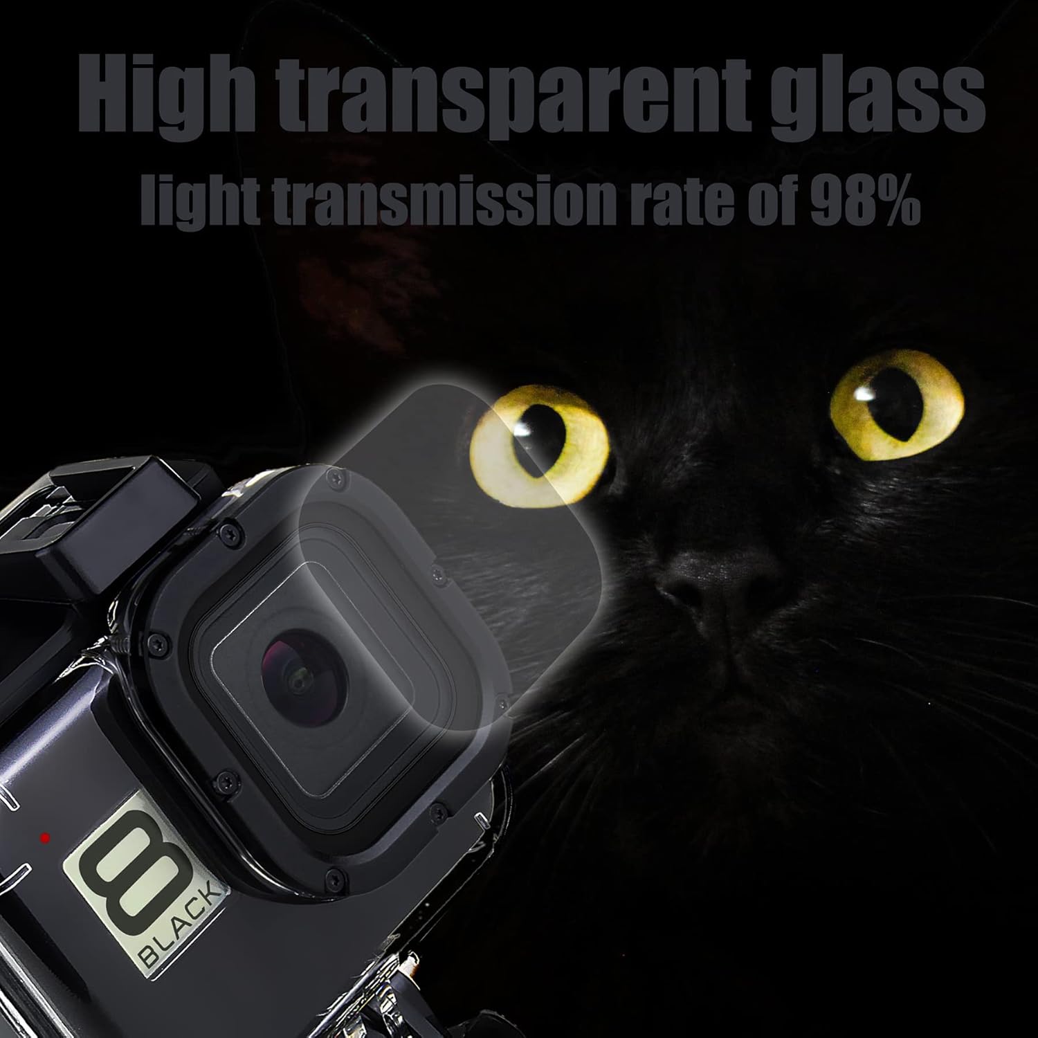 Waterproof Housing Case for GoPro Hero 8 Black - 60M(196ft) Protective Underwater Diving Shell Mount with 2 Cold Shoe Adapters Bracket Accessories Action Camera