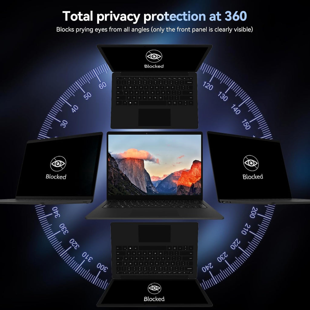 360° Laptop Privacy Screen 14 Inch for 16:10 Computer, 14" Monitor 4 Way Privacy Anti Glare Protector Blue Light Filter Shield Film Compatible with Lenovo/Hp/Dell/Acer/Asus/Thinkpad/Envy/Toshiba