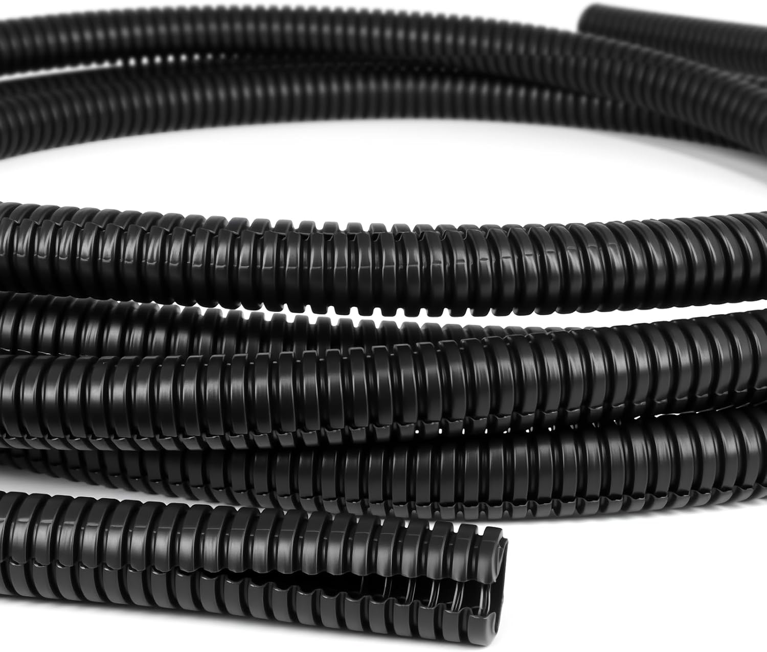 Split Wire Loom Tubing,10,25ft Cord Protectors from Pets No Chew, Flexible Wire Covers Cord Protectors, Protective Split Cable Sleeve for Automotive Home Industrial Wires(Black, 0.73inch-25ft)