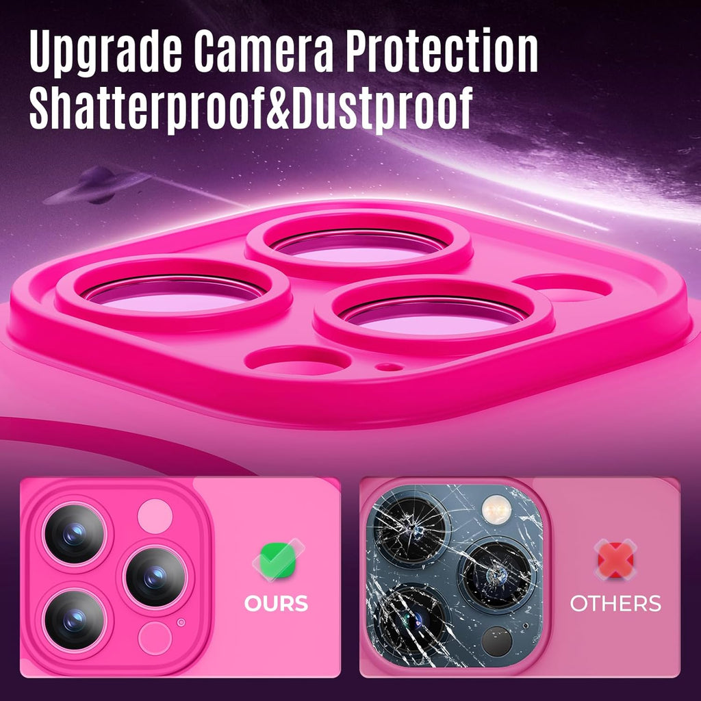 Designed for iPhone 12 Pro Max Case, Compatible with MagSafe, with Privacy Screen Protectors X2, [Camera Protection] [15FT Military Drop Protection] Shockproof Phone Case, 6.7", Hot Pink