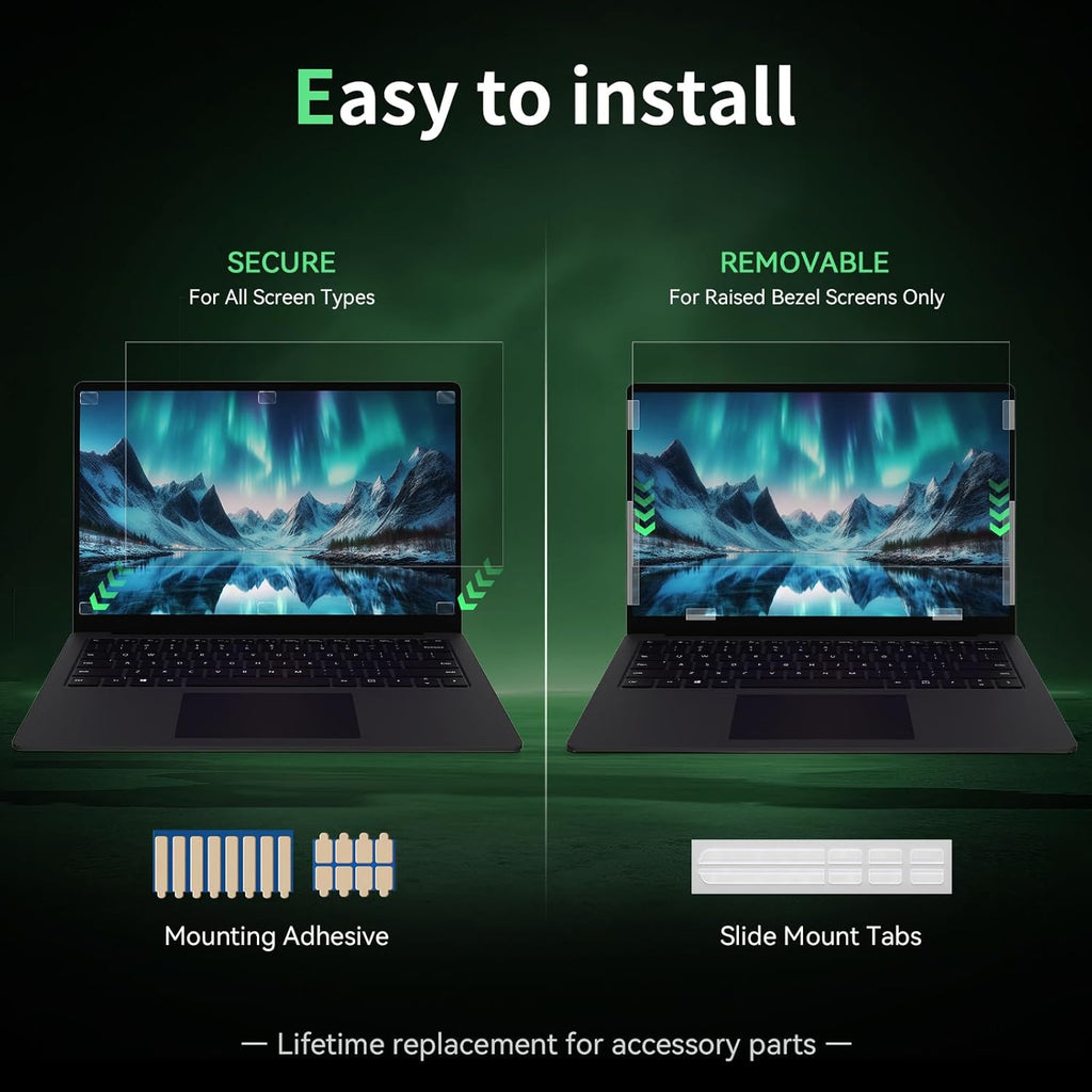 Laptop Privacy Screen 14 Inch, Laptop Screen Privacy Shield 16:10 Aspect Ratio Anti-Glare Blue Light Computer Monitor Protector,Removable 14in Filter for Lenovo HP Dell Acer Asus Thinkpad Envy Xps