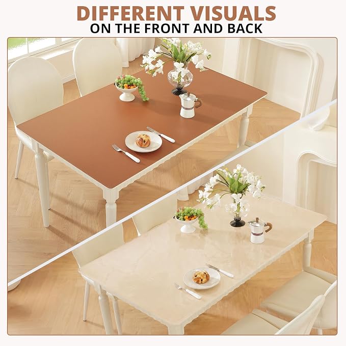 OstepDecor Brown Table Cover Protector 36 x 60 Inch, 1.5mm Thick Plastic Table - Image 7