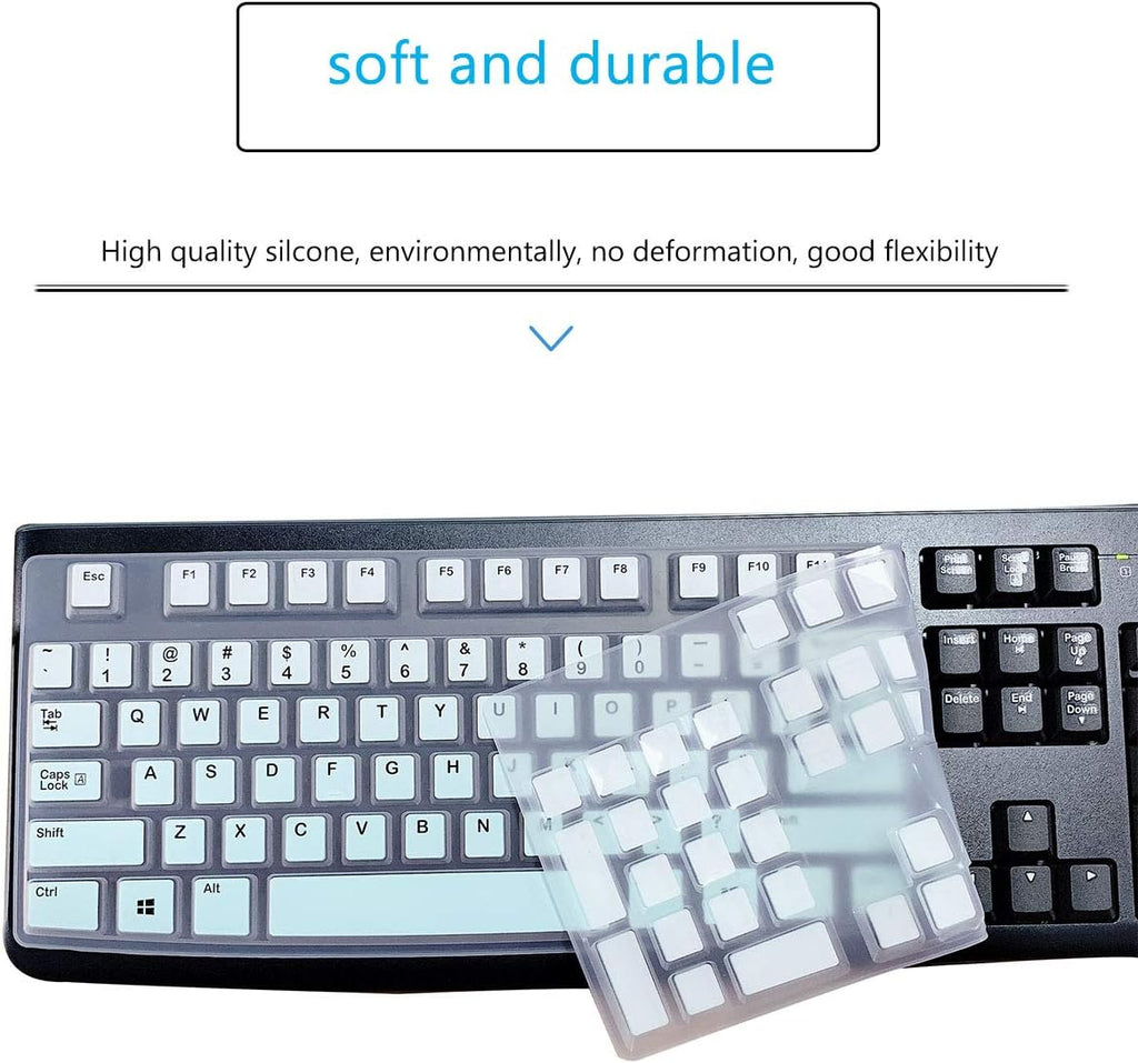 MUBUY Keyboard Cover Skin Protector for Logitech MK120 K120 Wired Keyboard, Keyboard Protective Skin US Layout (NOT Fit Other Model Keyboards)-MIntGreen