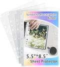 20 Pack Heavy Duty Sheet Protectors 5.5x8.5 Inch, A5 Binder 6 Ring Clear Photo by AZATUS