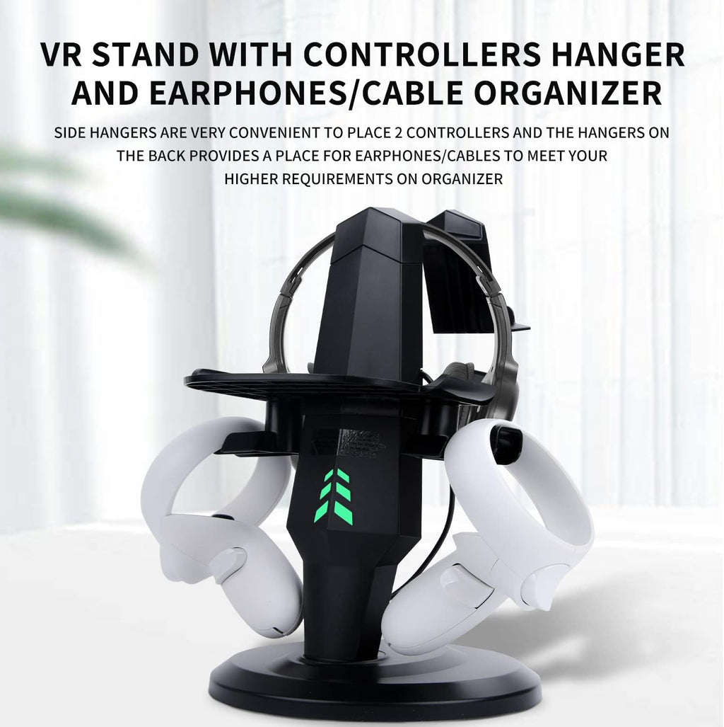 TechKen Charging Stand for Meta Quest 2, VR Headset Charging Dock for Quest 2 Accessories Stand Holder, VR Controllers Holder
