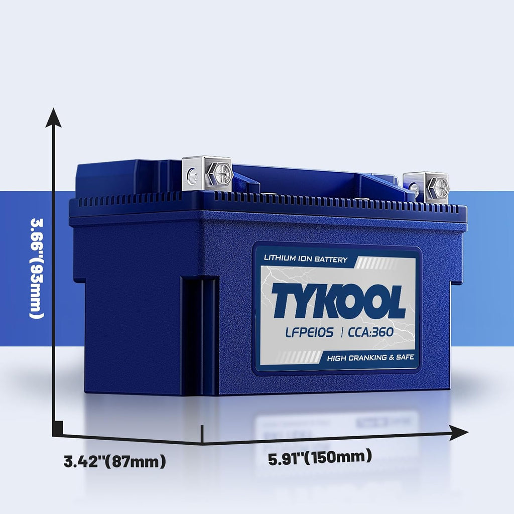 YTZ10S 12v lithium battery 6Ah 360CCA LiFePO4 battery, for Honda KTM Yamaha Harely Powersports Battery, Fit ATV, UTV, Scooter,Snowmobile, Motocross, Lawn Mower, Jt Ski, Motorboat,Quad,Tractor