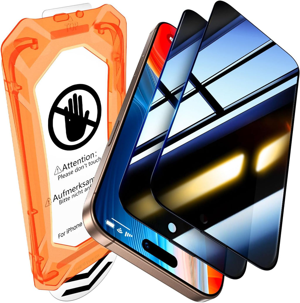 UniqueMe for iPhone 12 / iPhone 12 Pro Privacy Screen Protector - [Military Grade Shatterproof & 9H+ Hardness] Screen Protector 12 Pro Tempered Glass Full Coverage Protection, Easy to install, 2 Packs