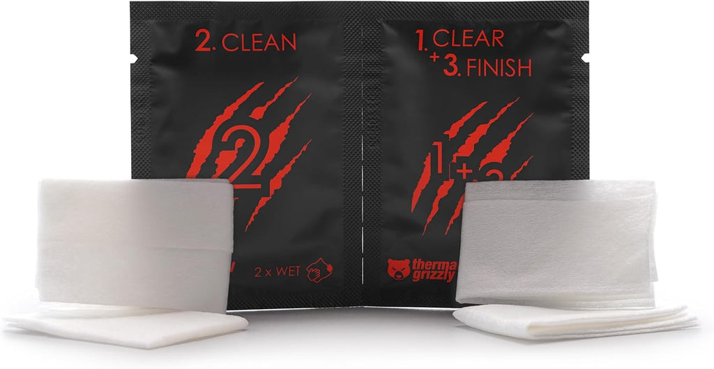 Thermal Grizzly Kryonaut - 1 Gram - Extremely High Performance Thermal Paste + 12 Cleaning Wipes 6 Wet & 6 Dry - for Demanding Applications and Overclocking CPU/GPU/PS4/PS5/Xbox