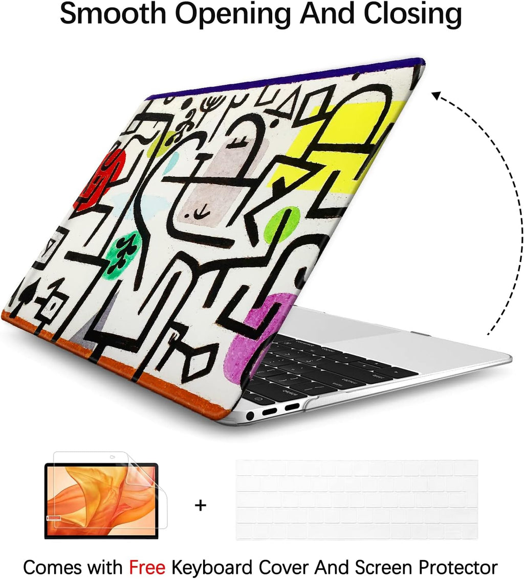 Berkin Arts for MacBook Air 15 inch Case 2025 2024 2023 Release M4 A3241 M3 A3114 M2 A2941 with Keyboard Cover & Screen Protector Naive Art (Picture of A Journey by Paul Klee)