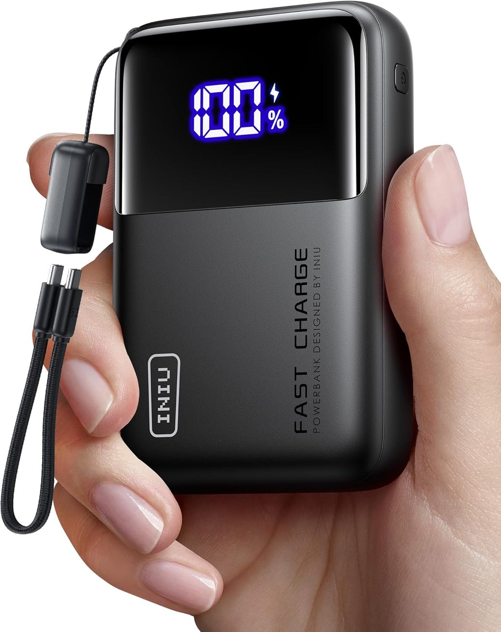 INIU 100W Power Bank, Mini Size 25000mAh High Capacity Laptop Portable Charger, USB C in&Out Tablet Powerbank, Smart Digital Display Phone Charger for iPhone 16 15, Samsung, iPad, MacBook, Laptop etc.