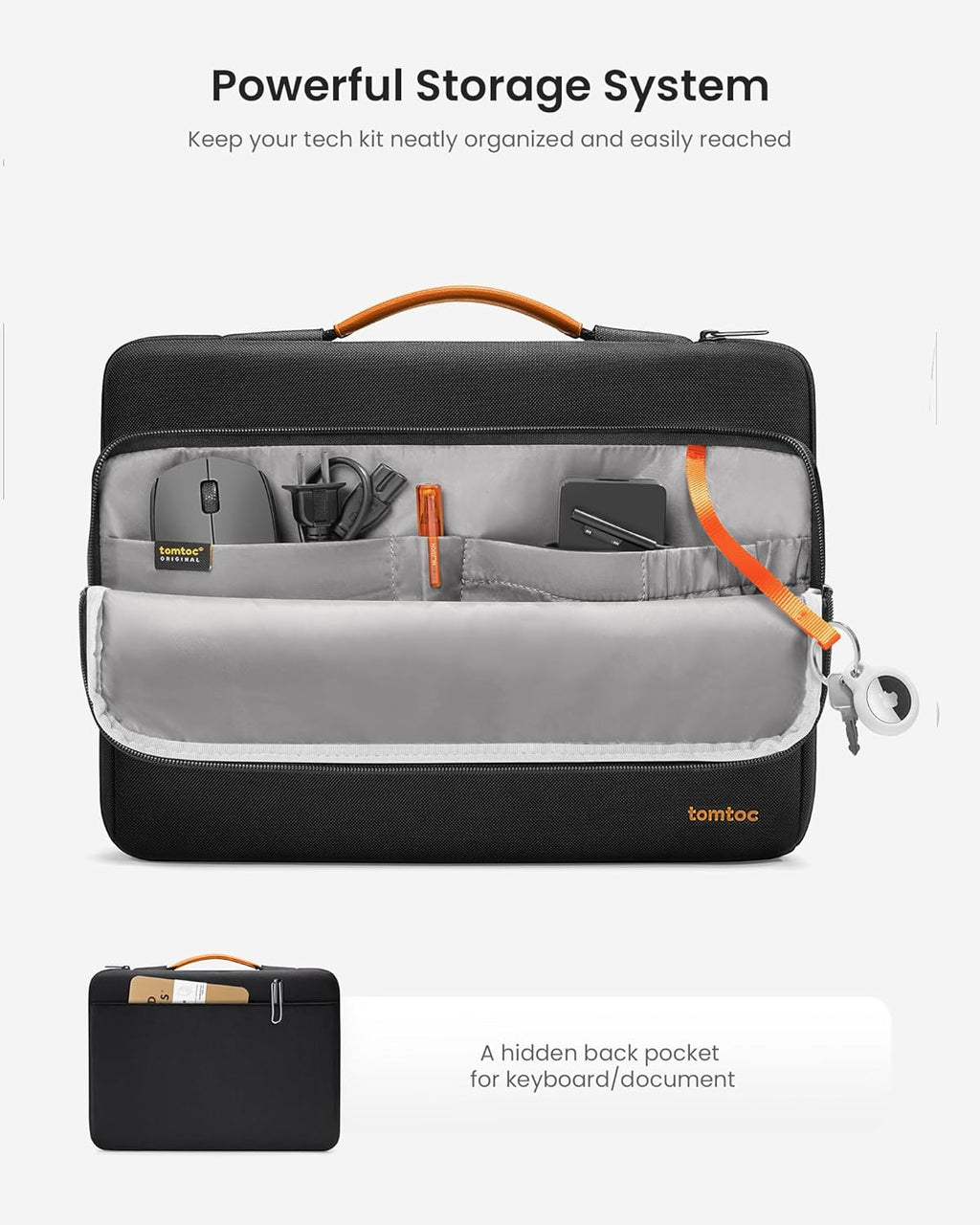 tomtoc 360 Protective Laptop Carrying Bag for The New Razer Blade Pro 17, HP ENVY Laptop 17 Inch, Dell Inspiron 17 3000 Laptop, ASUS ROG ZEPHYRUS S 17.3 Inch, Notebook Bag with Accessory Pocket