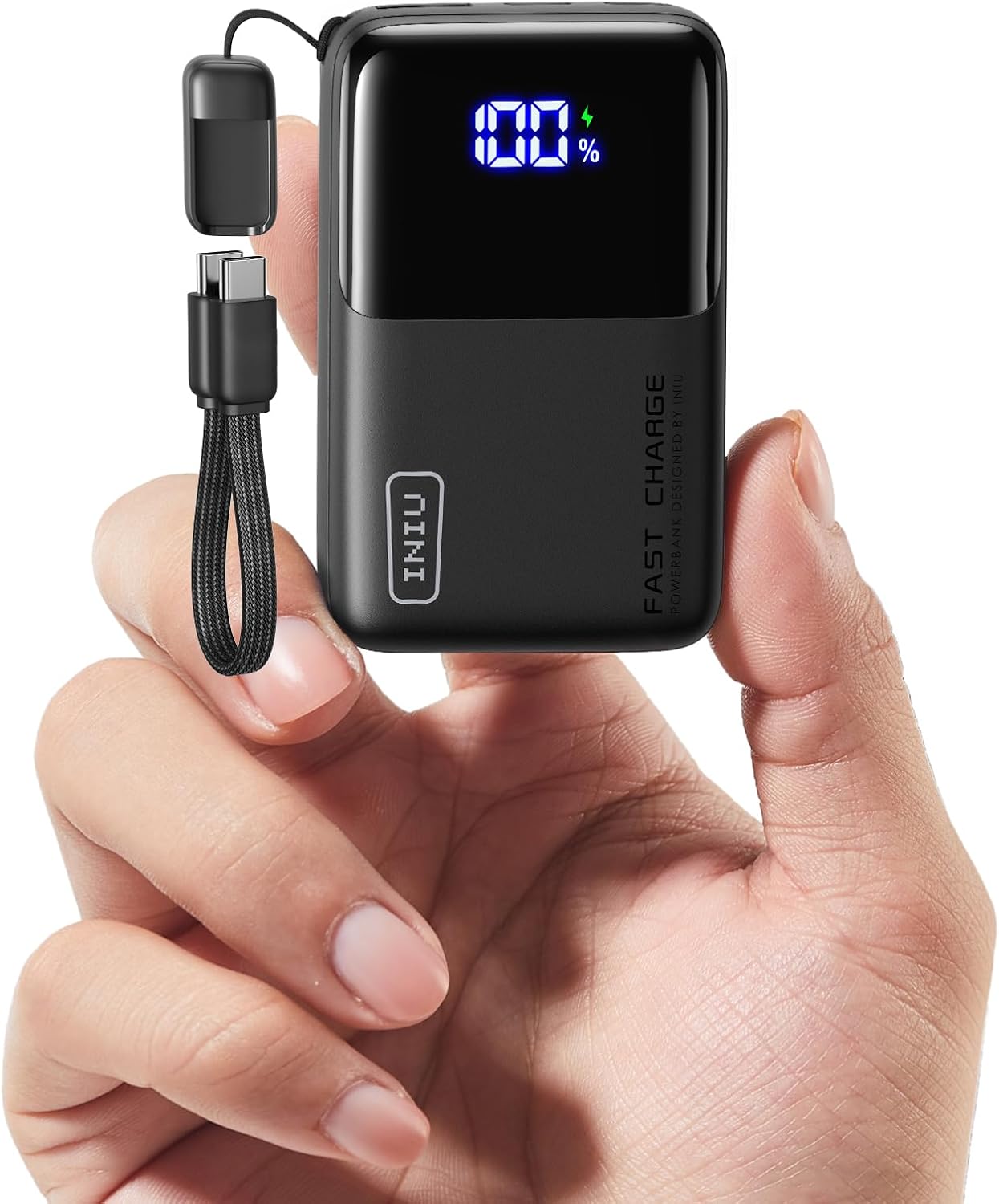 INIU Pocket Size Portable Charger, Ultra Small 10000mAh 45W PD Power Bank, USB C in&Out Fast Charging Battery Pack, Travel Essentials Powerbank for iPhone 16/15 Pro Max, iPad Air, Samsung S22 S27 etc