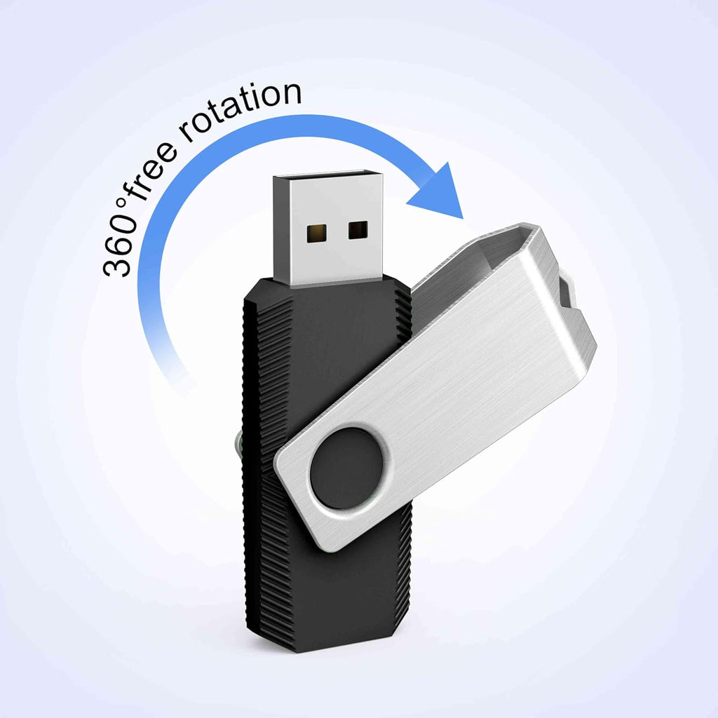 TOPESEL 50PCS 4GB Bulk USB 2.0 Flash Drive Swivel Memory Stick Thumb Drives Pen Drive (4gig, 50 Pack, Black)