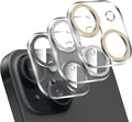 LucBuy 3PCS Sparkling Camera Lens Protector for iPhone 11, Full Clear Acrylic Cover with Shiny Colorful Glitter Designed Decoration Back Camera Protector