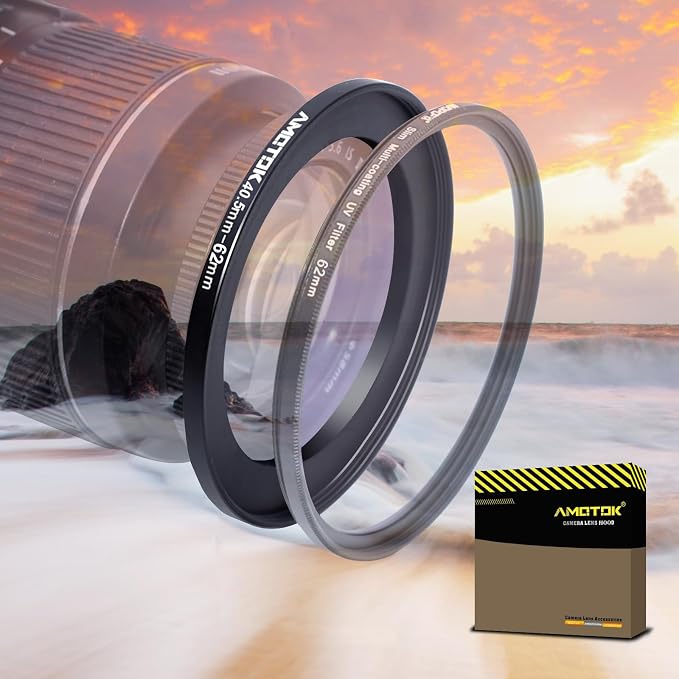 40.5mm Lens to 62mm Camera Lens Adapter, 40.5mm to 62mm Filter Step up Ring by AMOTOK