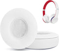 Replacement Ear Pads for Beats Solo 2 & Solo 3 Wireless On-Ear Headphones, Ear Cushions, Headset Earpads, Ear Cups Cover with Soft Protein Leather (White)