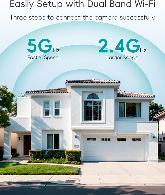 ZUMIMALL 2K 3MP Wired Camera for Home Security, 2.4G/5G WiFi Security Camera - Image 6