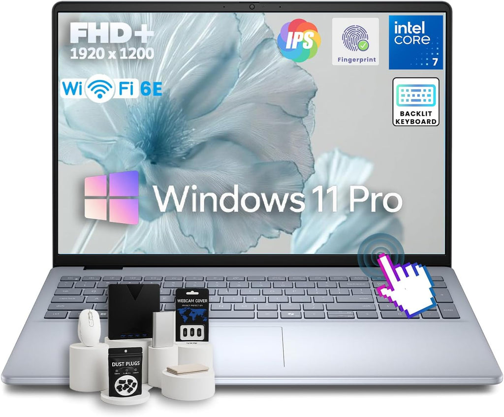 Dell 16 Business Laptop - w/Accessories • Intel 10-Core 7-150U • 16" FHD+ WVA Touchscreen • Win11 pro • Wi-Fi 6E • Backlit KB, • Fingerprint Reader, • Copilot • 16 GB DDR5 • 1TB SSD