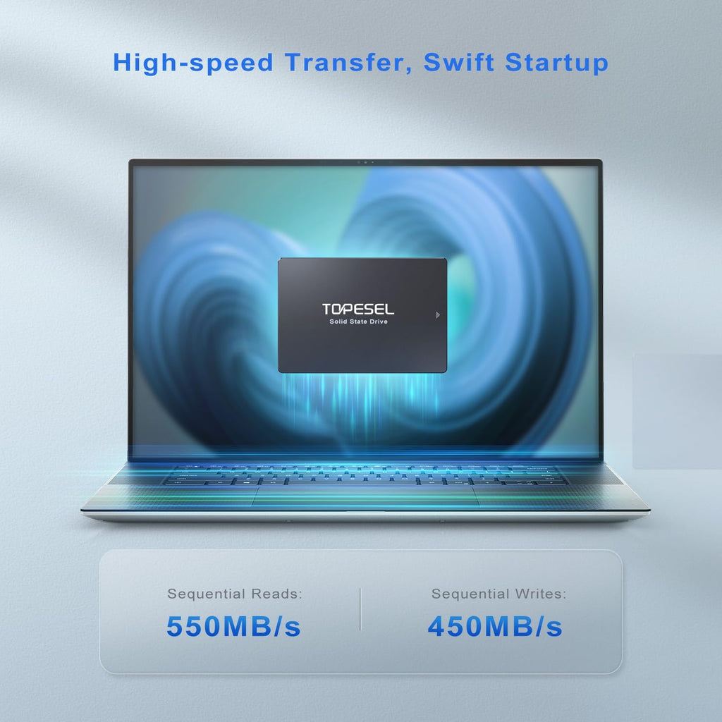 TOPESEL SATA III SSD 2.5", 240GB Internal Solid State Drive with 3D NAND Flash up to 500MB/s,for Laptop,Tablet,Desktop,PC
