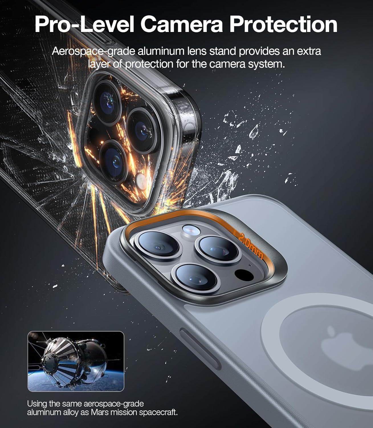 TORRAS Magnetic for iPhone 15 Pro Max Case [Compatible with MagSafe][Military-Grade Protection][Built-in Invisible Stand] Slim Hard Back Soft Edge, Natural Titanium