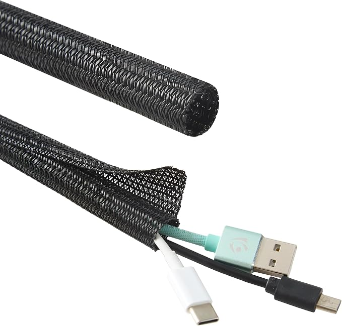Split Wire Loom 1/2 Inch 25ft, Braided Cable Sleeve - Image 9