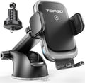 TOPGO Dashboard Wireless Car Charger, Universal Cell Phone Holder, Wireless Charger Phone Holder, 15W Fast Charging for iPhone16 Pro Max, Samsung Galaxy - Black