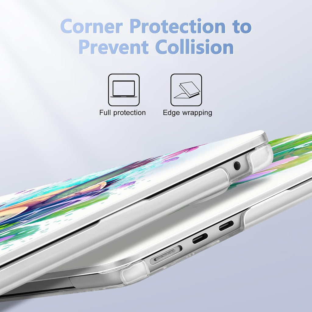 Case for MacBook Air 15 Inch 2025 2024 2023 Release M4 A3241 M3 A3114 M2 A2941, Hard Shell with Screen Protector & Keyboard Cover, Compatible with Touch ID, Tortoise
