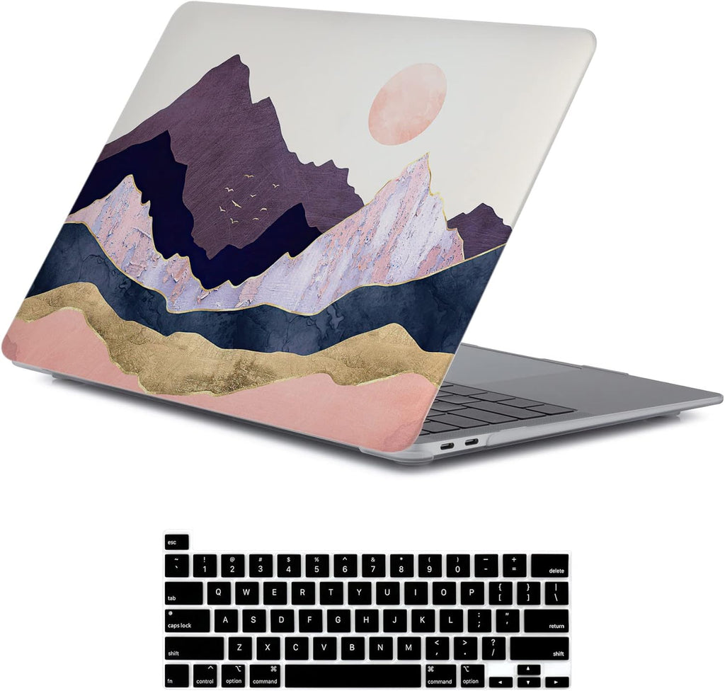 LanBaiLan Compatible for MacBook Pro 13 inch with Touch Bar 2022 2020 2019 2018 2017 2016 Release M1 M2 A2338 A2289 A2251 A2159 A1989 A1706 A1708, Laptop Hard Case & Keyboard Cover, Mountains Forest