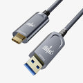 Fiber Optic USB A to USB C Cable(33ft),High Speed 10Gbps USB 3.2 Gen2 Active Optical Cable for VR, Webcam, Laptop,Camera,Projector etc,Grey