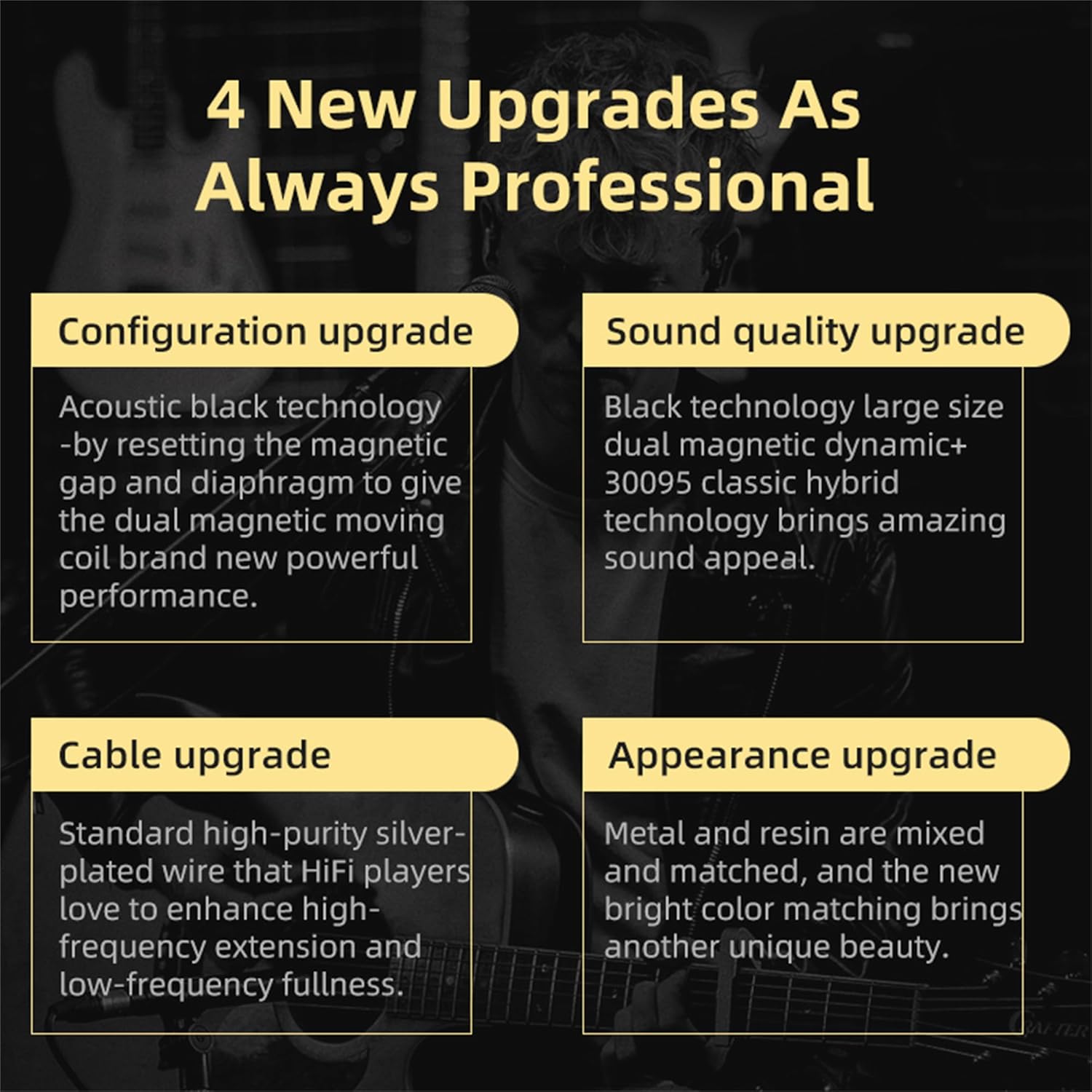 KZ ZSN PRO X Gaming Earbuds in Ear Monitor Headphones, High Fidelity IEMS Earphones, Hybrid Dual Driver Wired Earbuds with 1BA 1DD Detachable Tangle-Free Cable for Computer Tablet (Black, without Mic)