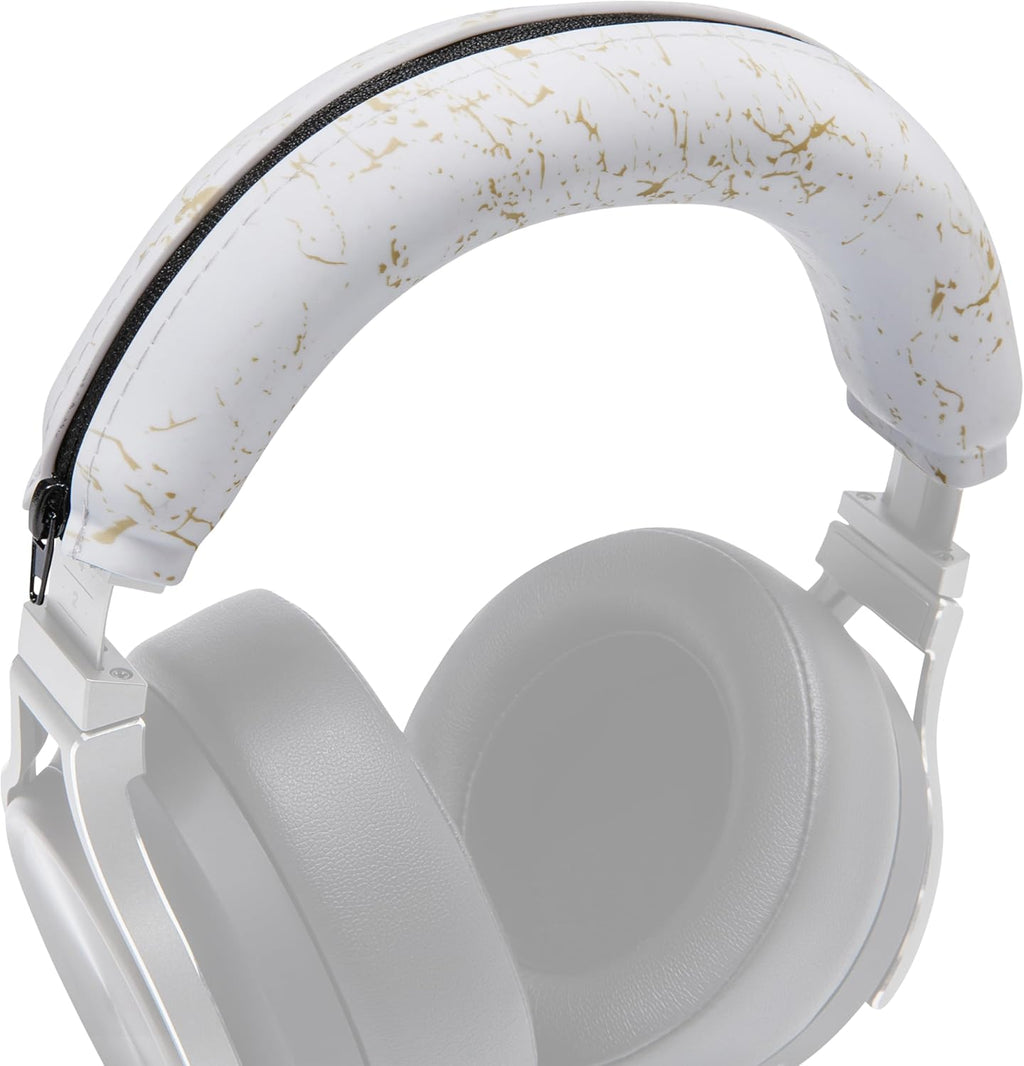 WC BandZ Virtuoso V2 - Silicone Headband Cover for Corsair Virtuoso Headphones by Wicked Cushions | Machine Washable, No More Flaking Leather | for Virtuoso Wireless, XT, and SE | Gold Marble