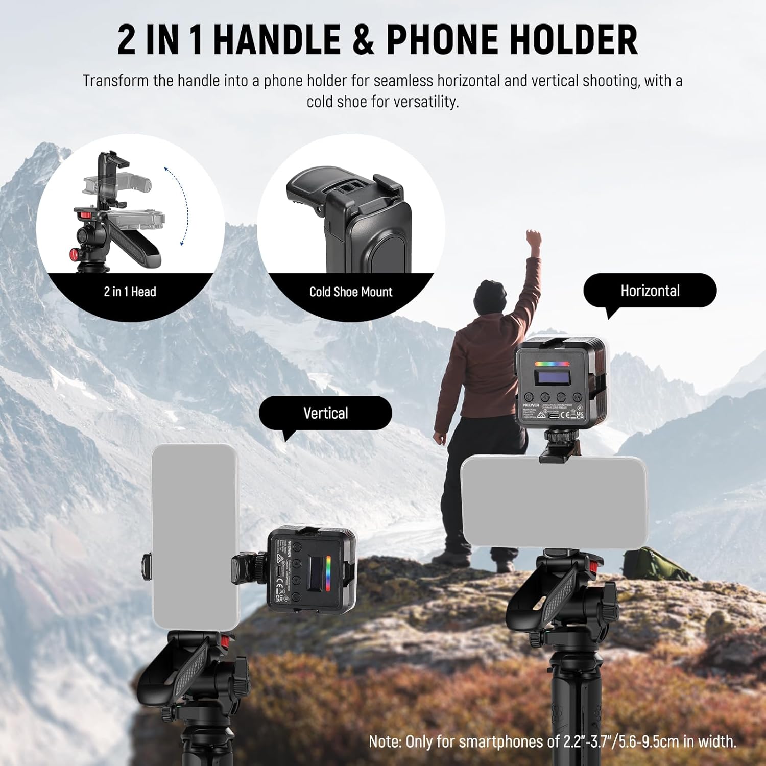 NEEWER Mini Flexible Tripod for iPhone & Camera with Remote/Handle/Phone Holder/Action Camera Adapter, Portable Pocket Desk Tripod for Travel Vlogging Compatible with iPhone GoPro Samsung, TP36