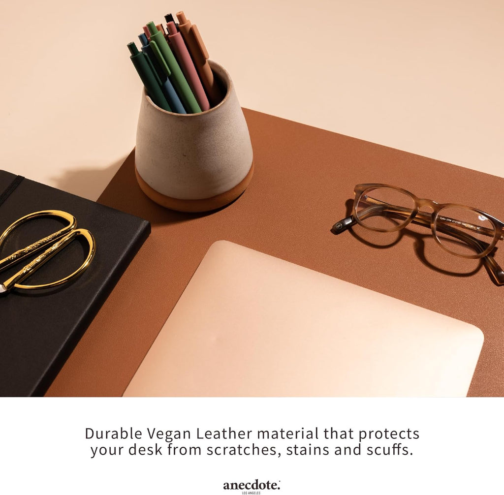 ANECDOTE Vegan Leather Desk Pad - 31.5"x17" Desk Mat for Your Office. This Quality Large Mouse Pad has Chic Elegance, Professional Look & Satisfying Touch - The Perfect Leather Mouse Pad for You!