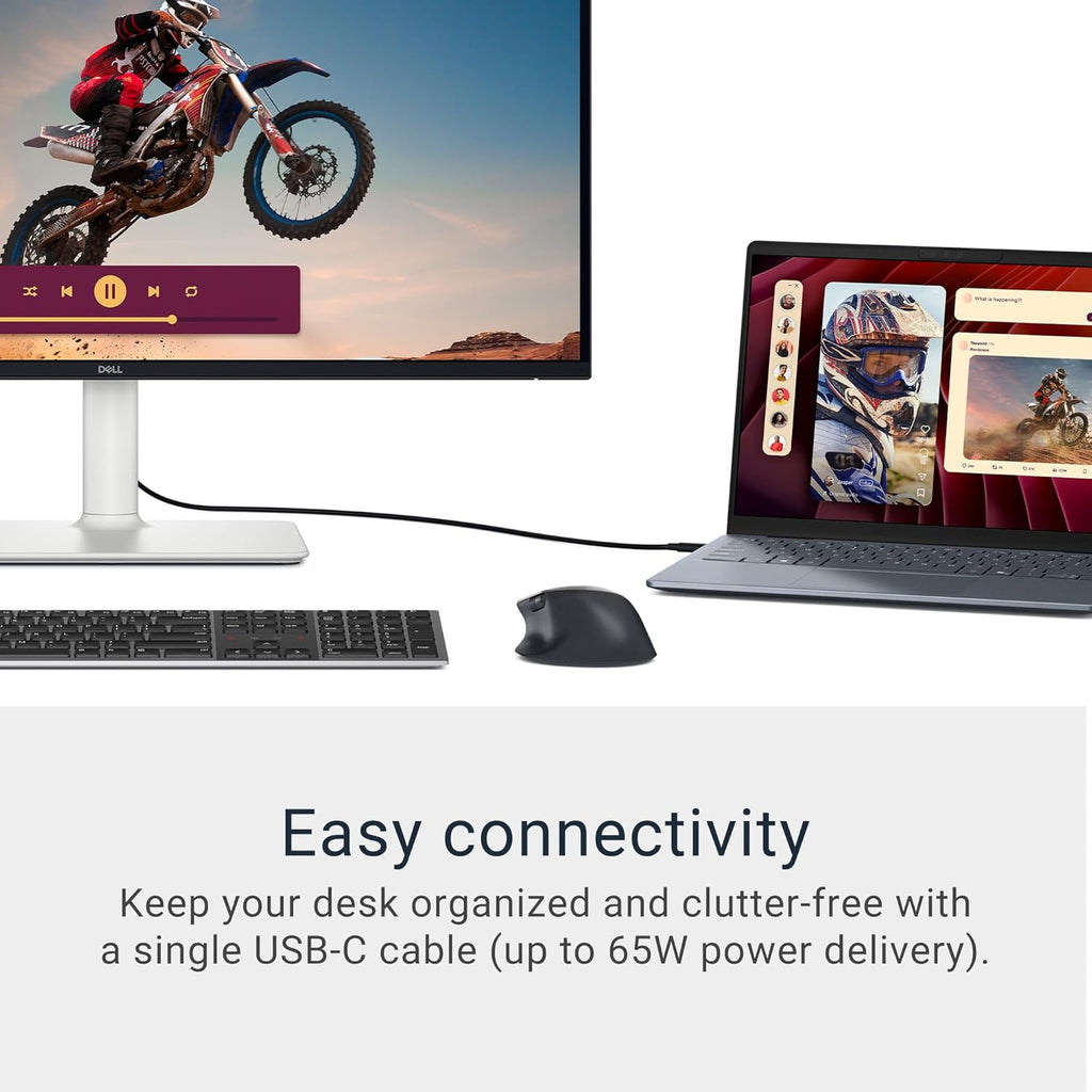 Dell 27 Plus 4K USB-C Monitor - S2725QC - 27-inch 4K (3840 x 2160) 120Hz 16:9 Display, AMD FreeSync Premium, sRGB 99%, Integrated Speakers, 1500:1 Contrast Ratio, Comfortview Plus - Ash White