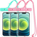 2025 Waterproof Phone Pouch: 3 Pack Cruise Ship Essentials Must Haves Dry Bag for Beach Vacation Essentials Accessories, Water Proof Phone Case for iPhone 16 15 14 13 12 Pro Plus Max Galaxy