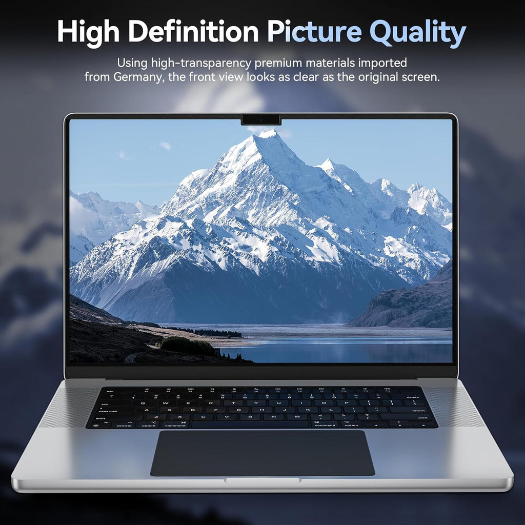Magnetic Privacy Screen Protector Compatible with MacBook Pro 16 Inch (2021-2024, M1, M2), Removable Anti Spy Blue Light Glare Shield Laptop Privacy Filter for Apple Mac Pro 16.2 in(A2991/A2485/A2780)
