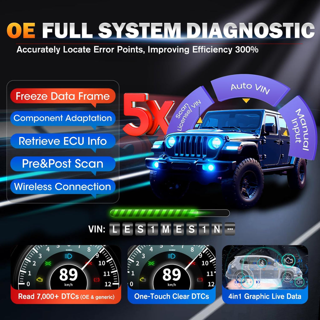 Autel Scanner MaxiCOM MK900BT, 2025 MK900-BT V2.0 Bidirectional Diagnostic Tool, 8in Up of MK900 MX900 MK808S MK808BT MX808S MK808Z, 3000+ Active Tests, 40+ Service, CAN-FD&DOIP, All System, FCA 11 OS