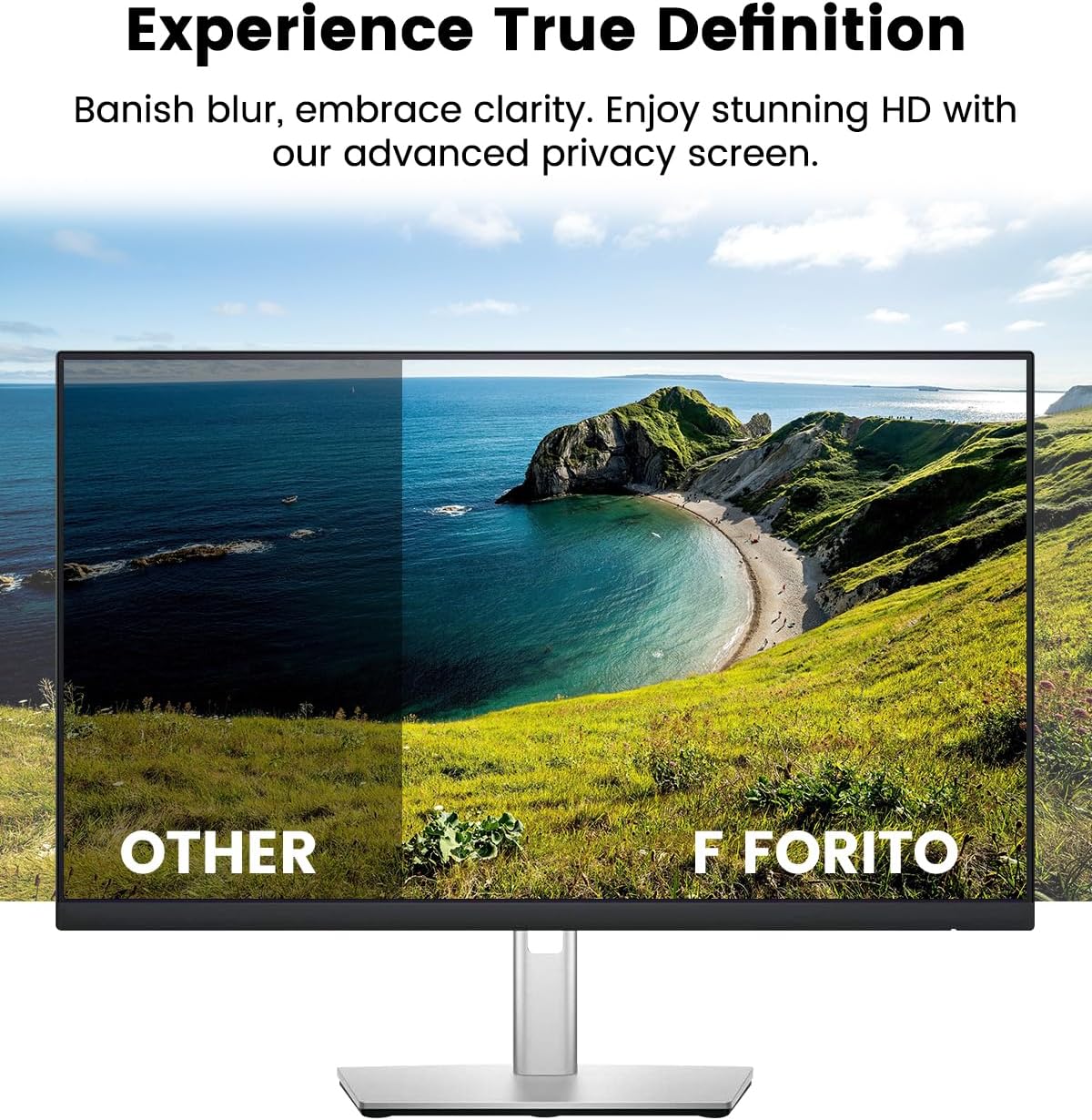 F FORITO 23.8 Inch 16:9 360°Privacy Screen Protector for Computer Monitor, Removable Eye Protection Anti Blue Light Anti Glare Computer Screen Privacy Shield for 23.8" Widescreen Monitors