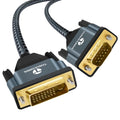 DVI to VGA Cable 6.6FT, Uni-Directional DVI-D to VGA Adapter Male to Male Gold-Plated Braided 1080P Full HD Cord for HDTV, PC,Laptop, Monitor, Projector