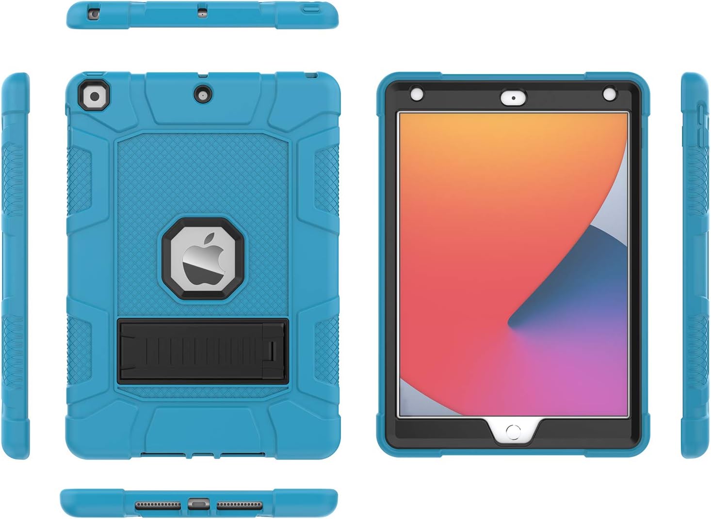 Rantice iPad 9th Generation Case, iPad 8th Generation Case, iPad 7th Generation Case, Hybrid Shockproof Drop Protection Cover with Kickstand for iPad 10.2'' 2021/2020/2019 Released (Steel Blue+Black)