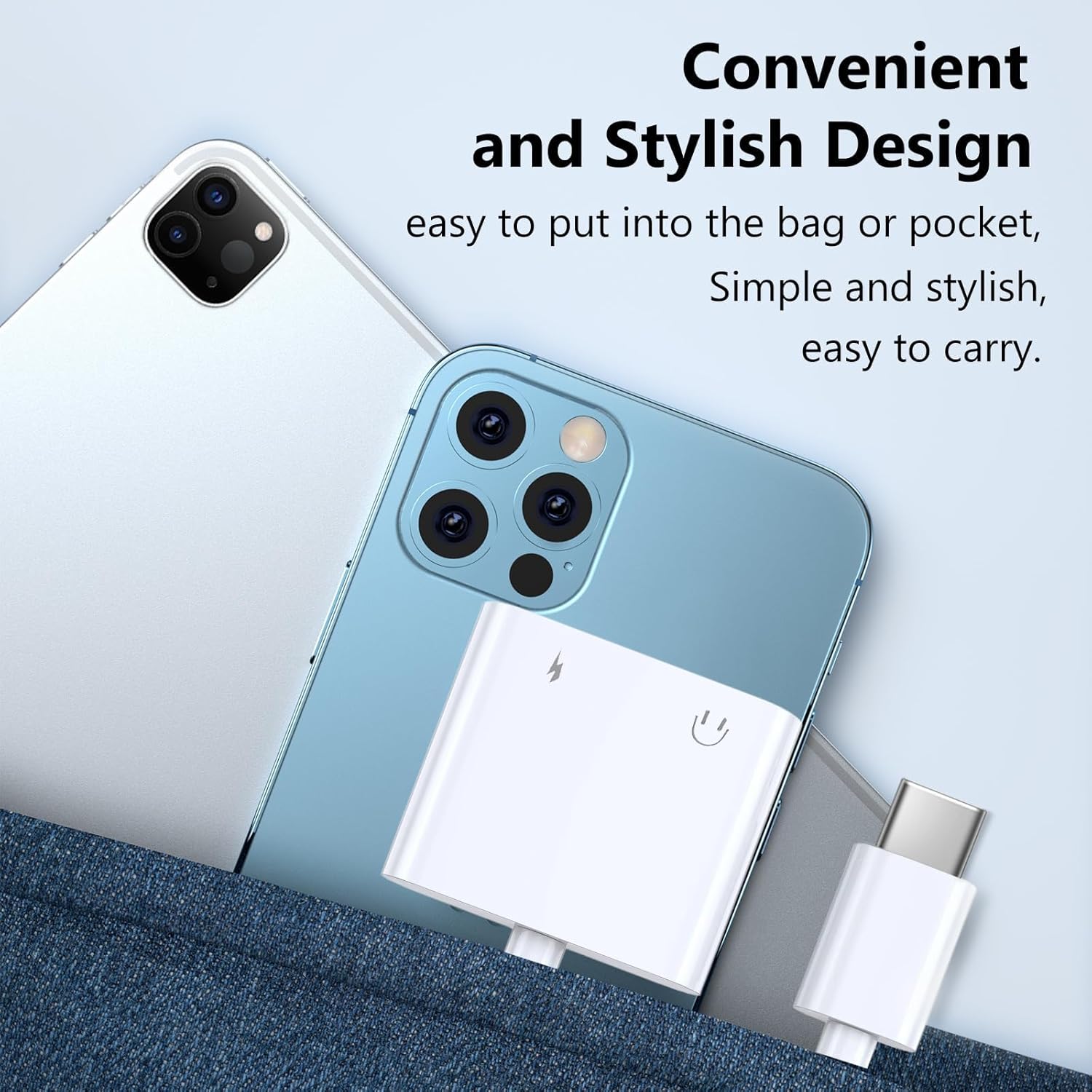 Seulliya USB C to 3.5mm Headphone Jack and Charger Adapter, 2-in-1 Audio & Fast Charging Splitter for Apple iPhone 17/16/15/Pro/Pro Max, iPad, Samsung, Pixel, and More 5Pack