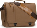ESTARER Messenger Bag 17-17.3 Inch, Men's Computer Bag Water-resistant Canvas, Laptop Shoulder Bag for Travel Work College, Brown