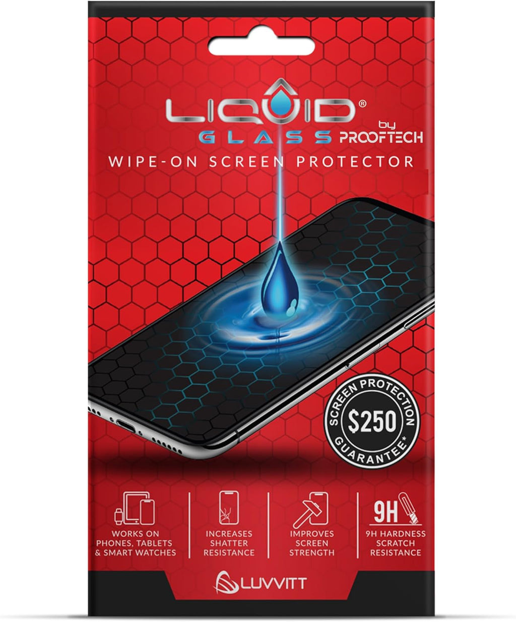 LIQUID GLASS Screen Protector With $250 Protection Coverage | Wipe On Scratch and Shatter Resistant Nano Technology for All Phones Tablets and Smart Watches - Universal Fit (New and Advanced)
