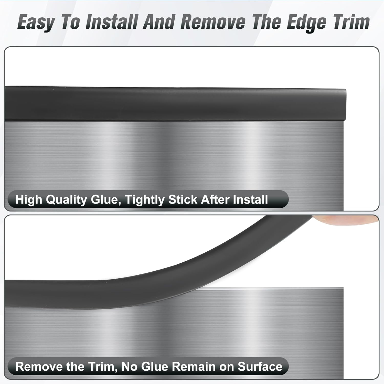 Rubber Edge Trim, Self Adhesive U Channel Edge Trim, U Shaped Trim for Plywood, Glasses, Mirror, Flexiglass, Sharp Edge Parts, Fit for 5/16", Length 20Ft, Black Color, Peel and Stick Plastic Trims