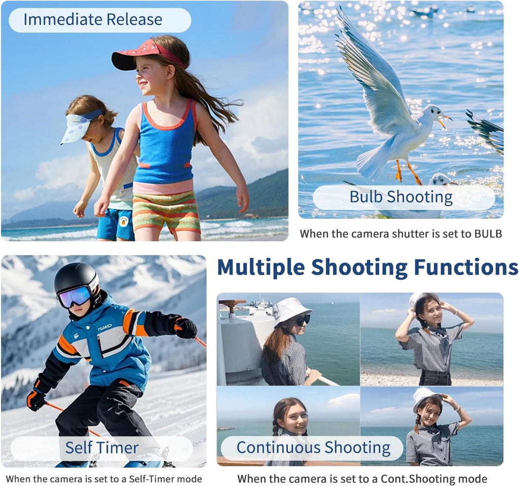for Sony Camera Rechargeable Shutter Release, AODELAN Wireless Remote Control Zoom Focus Record Compatible with Sony ZV-E10,ZV-1F,ZV-1,A6400,A6700,A7C,A7III,A9,A9 II,DSC-RX0 II,Replace RMT-P1BT(Black)