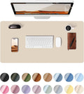 YSAGi Leather Desk Protector, Office Mat, Large Mouse Mat, Non-Slip PU Leather Blotter, Laptop Desk, Waterproof Writing Pad for Office and Home (Eggshell, 35.4" x 17")