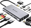 UtechSmart USB Docking Station, 11 IN 1 USB C Dock Triple Display, USB 3.0 Laptop Docking Station with Dual HDMI, VGA, PD, Ethernet, SD/TF, USB 3.0, Mic/Audio, Compatible for MacBook M1 Dell HP Lenovo