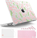 Tuiklol for MacBook Pro 14 Inch Case 2024-2021 Release M4 A3112 A3401 A3185/M3 A2918 A2992/M2 A2779/M1 A2442 Pro/Max,Hard Shell Case with Keyboard Cover & Screen Protector for Touch ID,Unique Flower