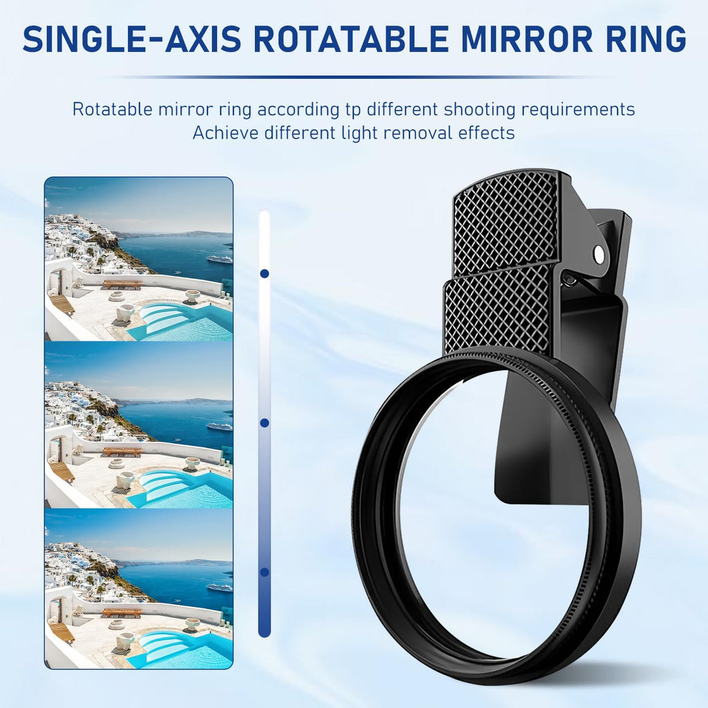 52mm Clip-0n CPL Phone Cameralens Filter Kit, Circular Polarizer Polarizing Filter, Clearer HD Backlight Phone Filter Set,Compatible for iPhone 16 15 14 13 12 11 (1 Set)